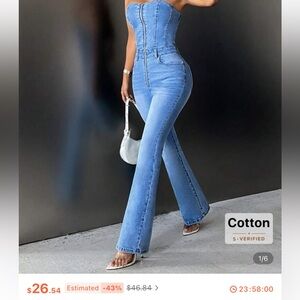 SHEIN Light Blue Flare Jeans